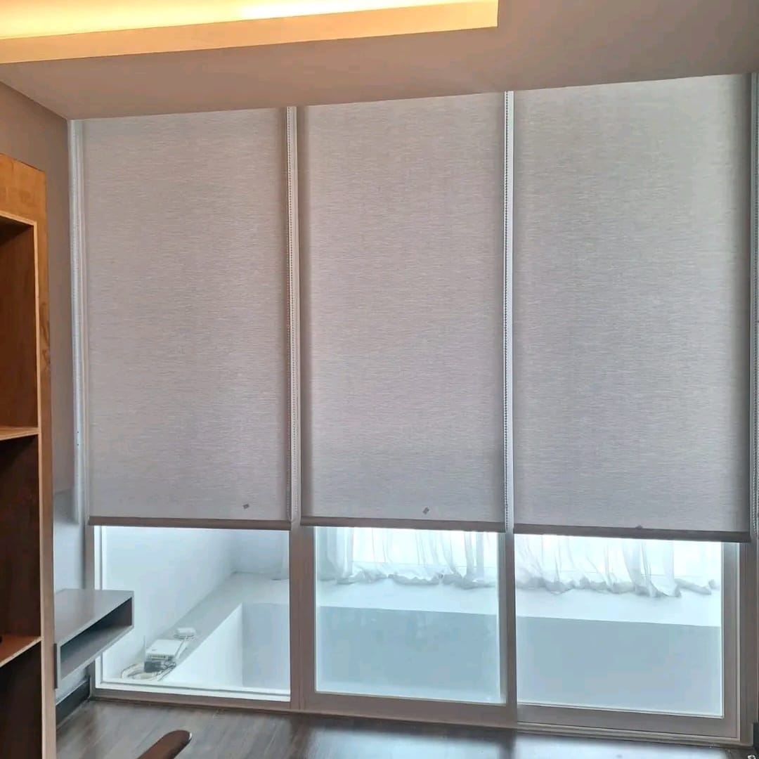 Jual Roller Blind Sharp Point Seri Dimout SP.606-3 Grey